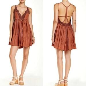 Free People Breathless Mini Slip in Copper